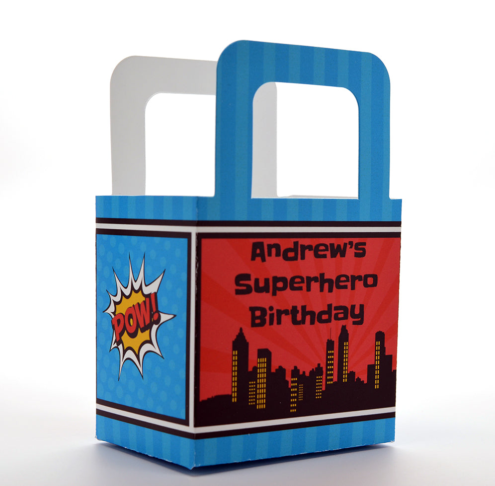 Calling All Superheroes - Personalized Birthday Party Favor Boxes