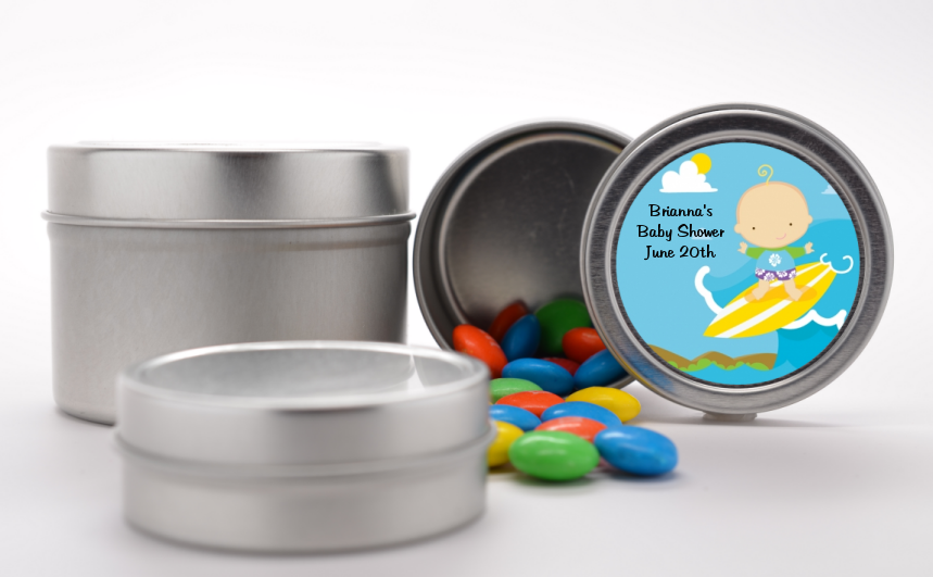 Surf Boy - Custom Baby Shower Favor Tins