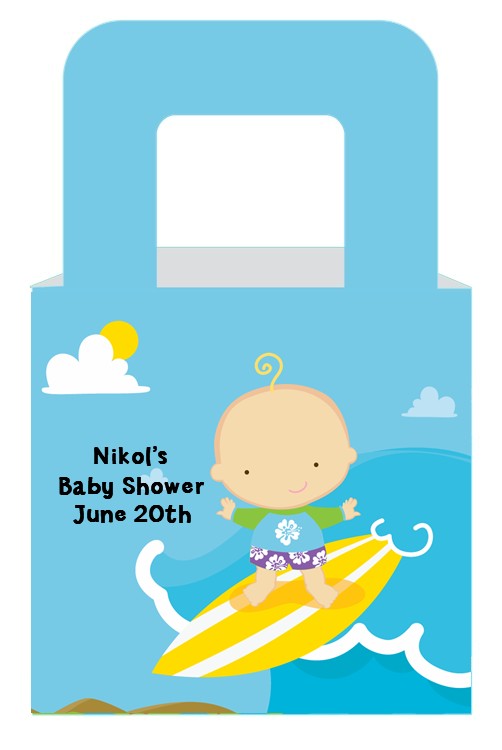 Surf Boy - Personalized Baby Shower Favor Boxes