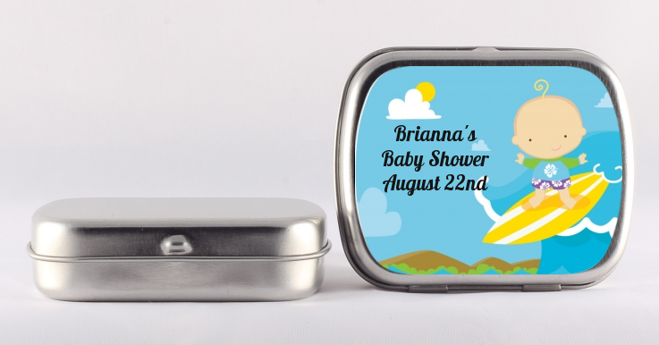 Surf Boy - Personalized Baby Shower Mint Tins