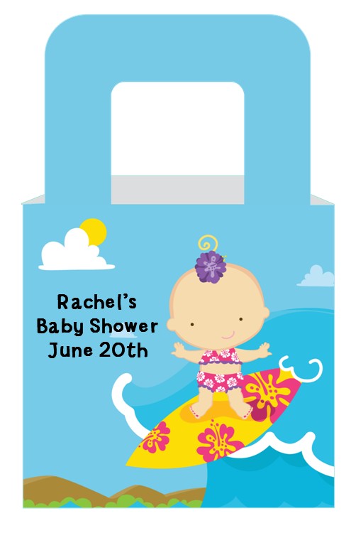 Surf Girl - Personalized Baby Shower Favor Boxes