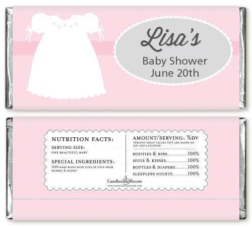 Sweet Little Lady - Personalized Baby Shower Candy Bar Wrappers