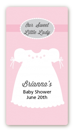 Sweet Little Lady - Custom Rectangle Baby Shower Sticker/Labels
