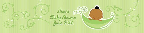 Sweet Pea African American Boy - Personalized Baby Shower Banners