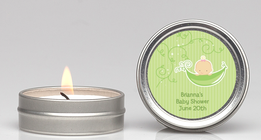 Sweet Pea Caucasian Girl - Baby Shower Candle Favors