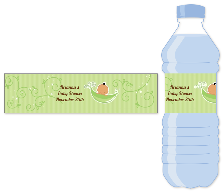 Sweet Pea Hispanic Boy - Personalized Baby Shower Water Bottle Labels