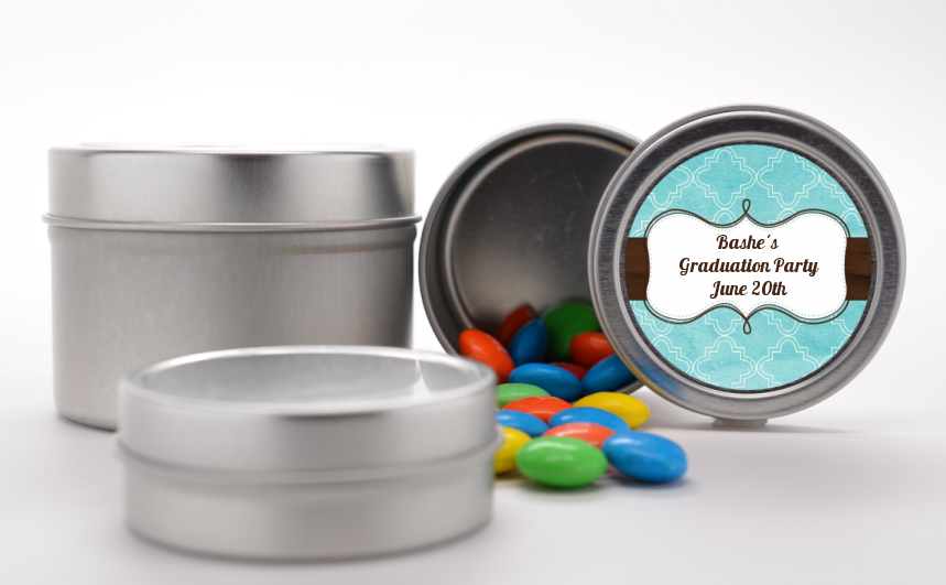 Teal - Custom Graduation Party Favor Tins