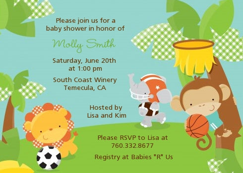 Team Safari - Baby Shower Invitations