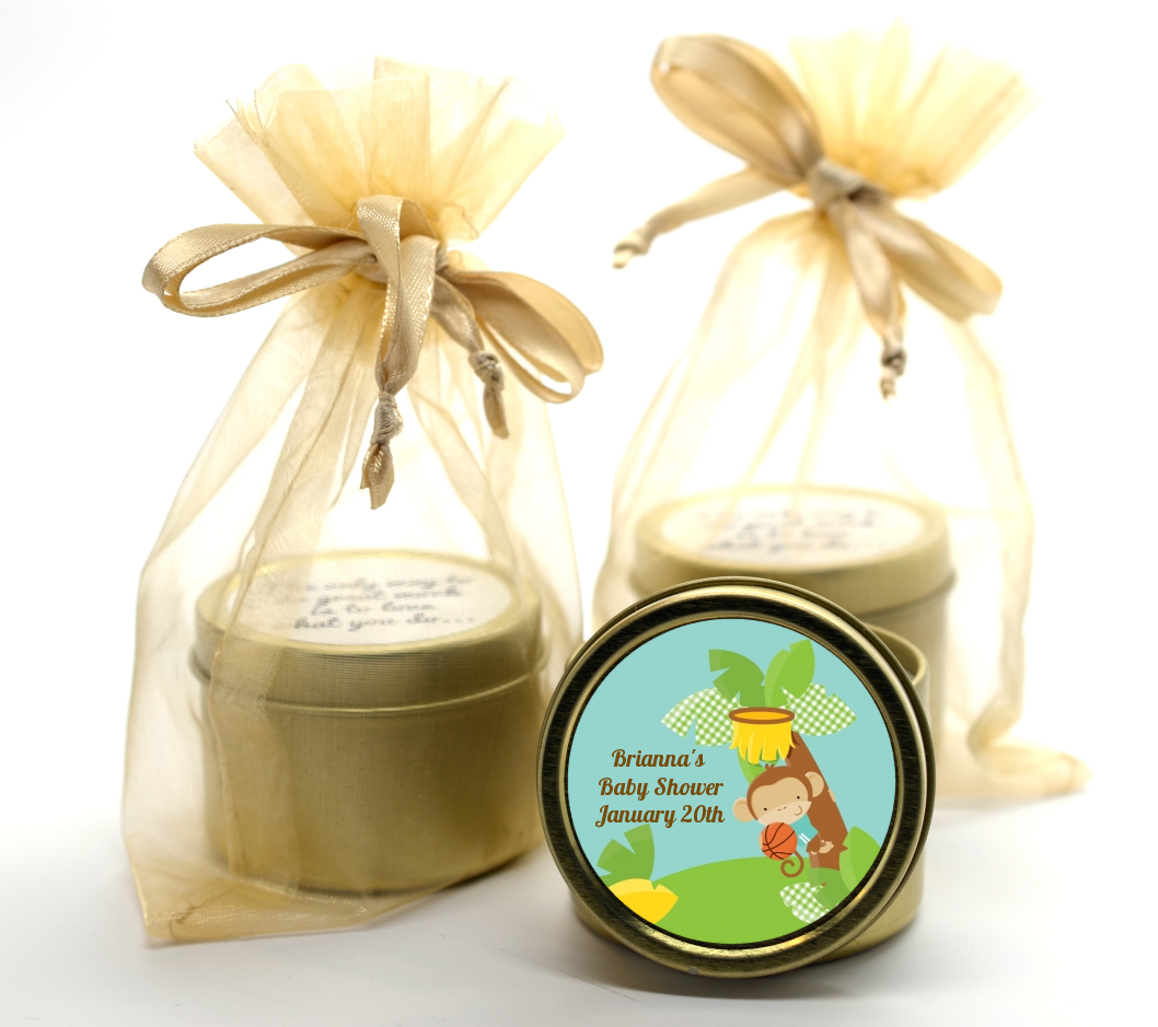 Team Safari - Baby Shower Gold Tin Candle Favors