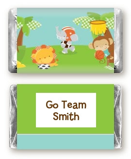 Team Safari - Personalized Baby Shower Mini Candy Bar Wrappers