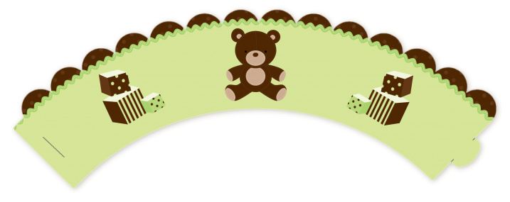 Teddy Bear Neutral - Birthday Party Cupcake Wrappers