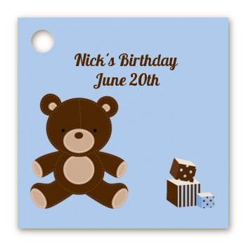 Teddy Bear - Personalized Birthday Party Card Stock Favor Tags