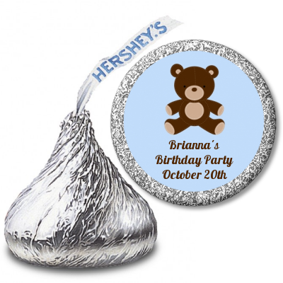 Teddy Bear - Hershey Kiss Birthday Party Sticker Labels