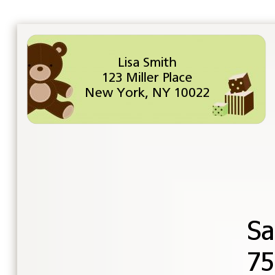 Teddy Bear - Birthday Party Return Address Labels