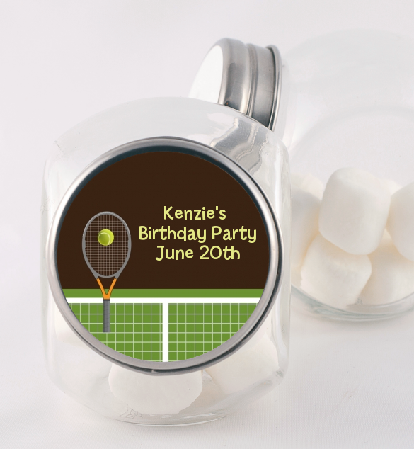 Tennis - Personalized Birthday Party Candy Jar