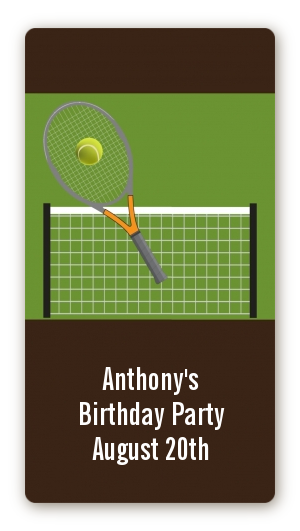 Tennis - Custom Rectangle Birthday Party Sticker/Labels