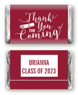 Thank You For Coming Magenta - Personalized Graduation Party Mini Candy Bar Wrappers