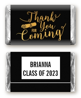 Thank You For Coming - Personalized Graduation Party Mini Candy Bar Wrappers