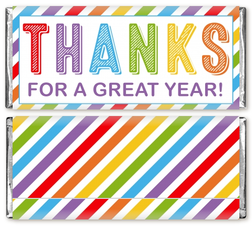 Thanks - Personalized Birthday Party Candy Bar Wrappers