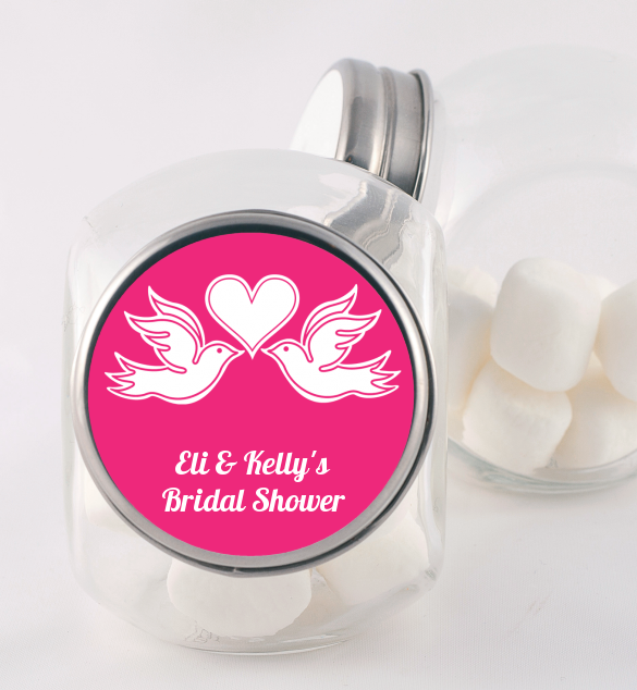 The Love Birds - Personalized Bridal Shower Candy Jar