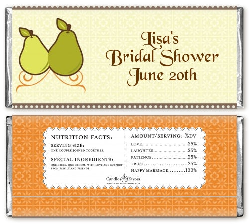 The Perfect Pair - Personalized Bridal Shower Candy Bar Wrappers