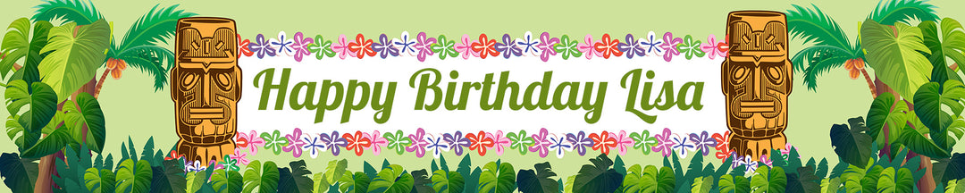 Luau Tiki - Personalized Birthday Party Banners