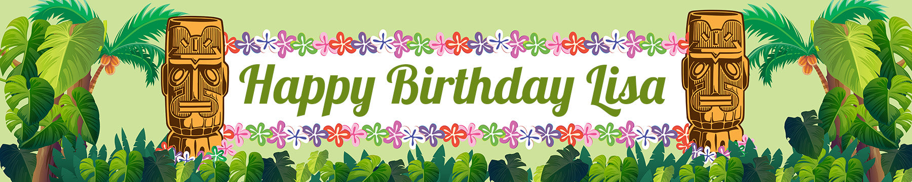 Luau Tiki - Personalized Birthday Party Banners