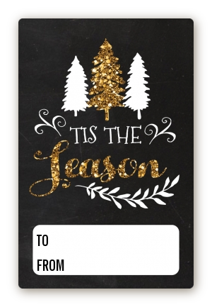 Tis The Season - Custom Large Rectangle Christmas Sticker/Labels
