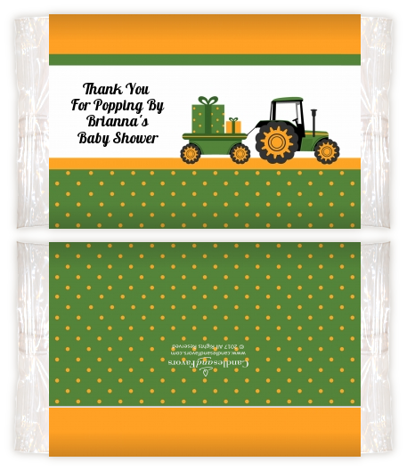 Tractor Truck - Personalized Popcorn Wrapper Baby Shower Favors