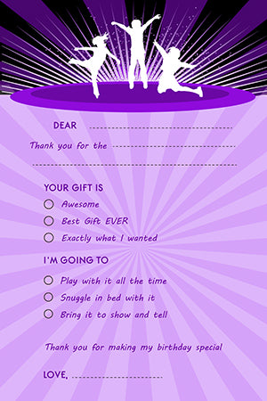 Trampoline - Birthday Party Fill In Thank You Cards