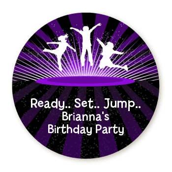 Trampoline - Round Personalized Birthday Party Sticker Labels