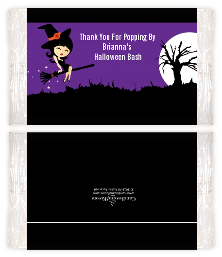 Trendy Witch - Personalized Popcorn Wrapper Halloween Favors