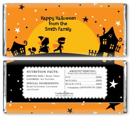 Trick or Treat - Personalized Halloween Candy Bar Wrappers