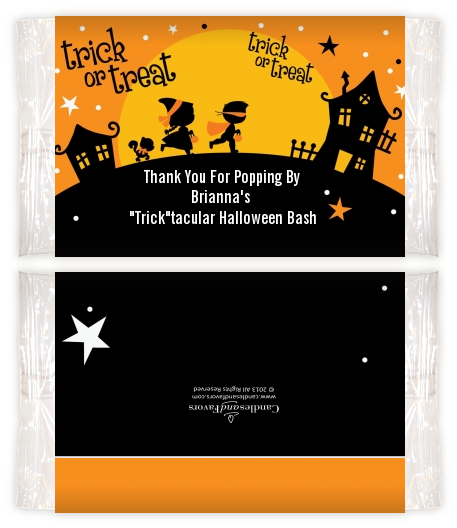 Trick or Treat - Personalized Popcorn Wrapper Halloween Favors