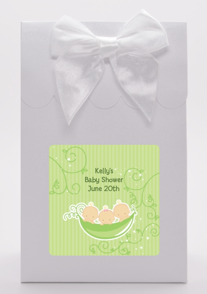 Triplets Three Peas in a Pod Caucasian - Baby Shower Goodie Bags