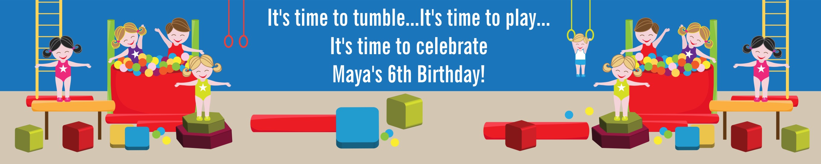 Tumble Gym - Personalized Birthday Party Banners