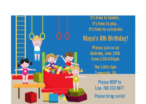Tumble Gym - Birthday Party Petite Invitations
