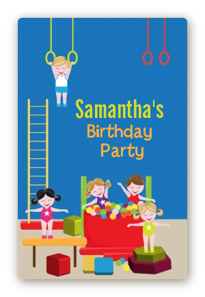 Tumble Gym - Custom Large Rectangle Birthday Party Sticker/Labels