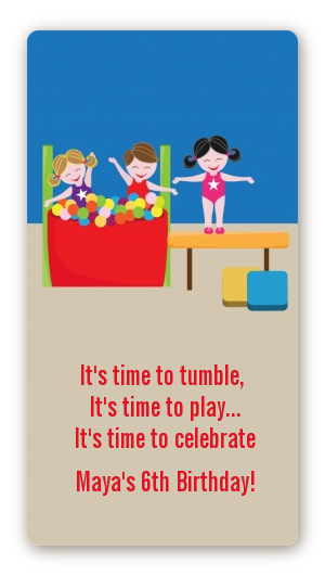 Tumble Gym - Custom Rectangle Birthday Party Sticker/Labels
