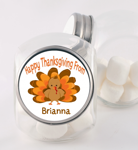 Turkey - Personalized Holiday Party Candy Jar