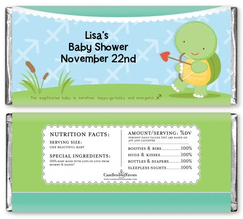 Turtle | Sagittarius Horoscope - Personalized Baby Shower Candy Bar Wrappers