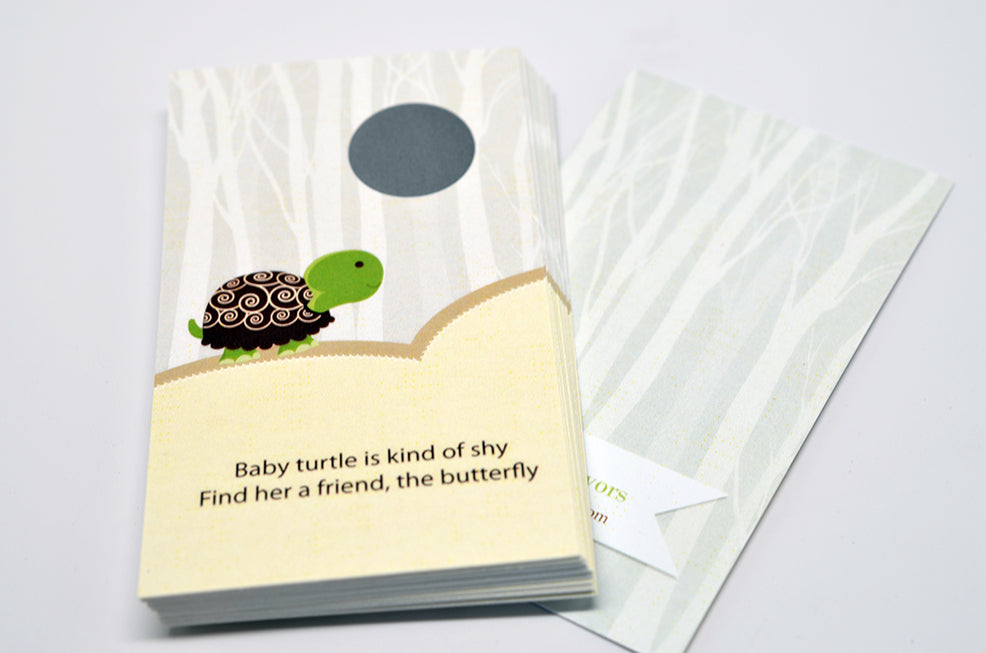 Baby Turtle Neutral - Baby Shower Scratch Off Game Tickets