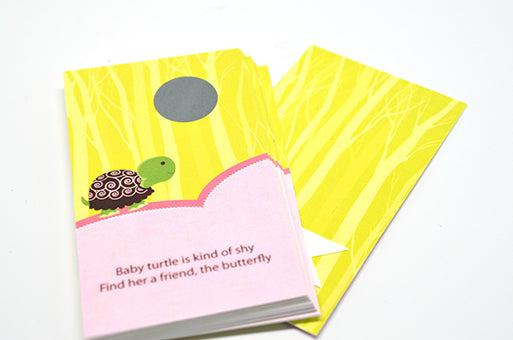 Baby Turtle Pink - Baby Shower Scratch Off Game Tickets