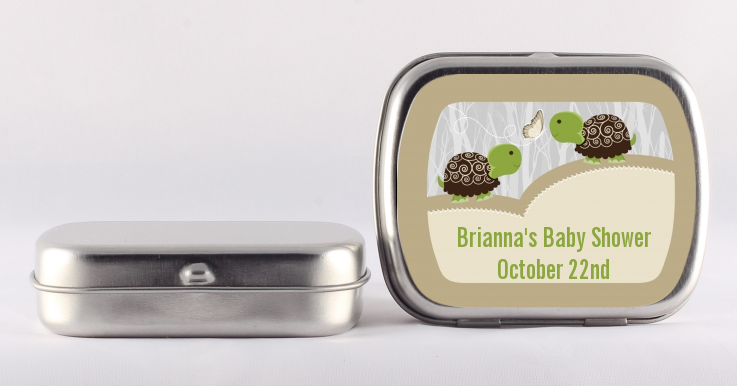 Twin Turtles - Personalized Baby Shower Mint Tins