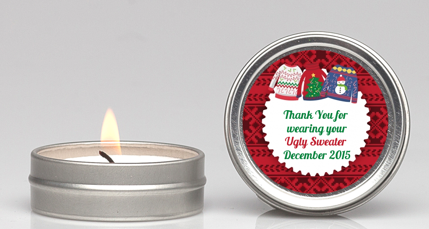 Ugly Sweater - Christmas Candle Favors