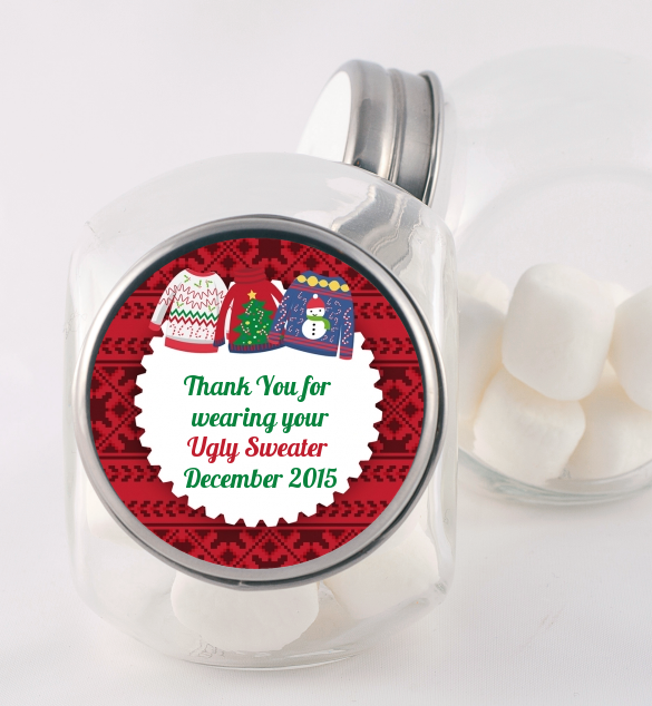 Ugly Sweater - Personalized Christmas Candy Jar