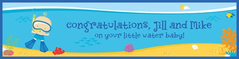 Under the Sea Baby Boy Snorkeling - Personalized Baby Shower Banners