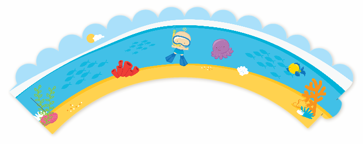 Under the Sea Baby Boy Snorkeling - Baby Shower Cupcake Wrappers