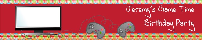 Video Game Time - Personalized Birthday Party Banners