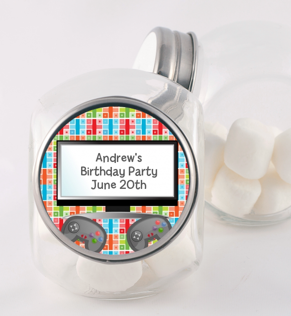 Video Game Time - Personalized Birthday Party Candy Jar